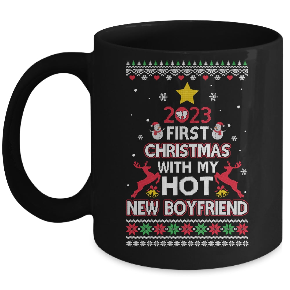 2023_First_Christmas_With_My_Hot_New_Boyfriend_Ugly_Mug_11oz_Mug_Black_front.jpg