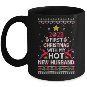 2023 First Christmas With My Hot New Fiancee Ugly Mug