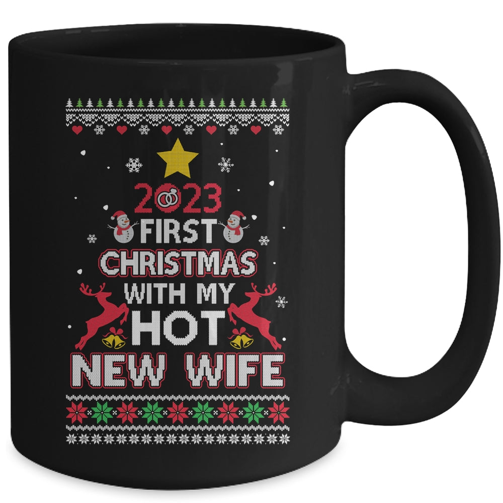 2023_First_Christmas_With_My_Hot_New_Husband_Ugly_Mug_15oz_Mug_Black_back.jpg