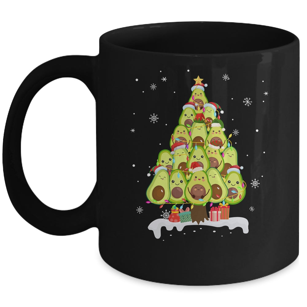 Avocado_Tree_Christmas_Light_Funny_Christmas_Vegans_Gifts_Mug_11oz_Mug_Black_front.jpg