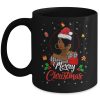 Black African Girl American Melanin Christmas Santa Hat Xmas Mug