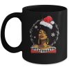 Christmas Black African American Santa Hat Xmas Afro Woman Mug