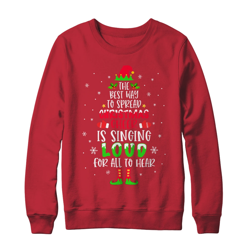 Christmas_Cheer_Is_Singing_Loud_For_All_To_Hear_Santa_Elf_Crewneck_Sweatshirt_Red.jpg