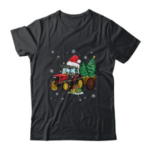 Christmas Farm Tractor Christmas Tree Lights Santa Farmer