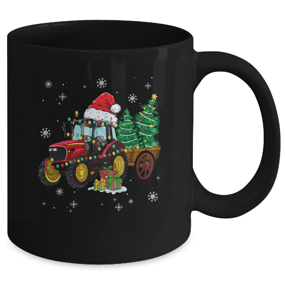 Christmas_Farm_Tractor_Christmas_Tree_Lights_Santa_Farmer_Mug_11oz_Mug_Black_back.jpg
