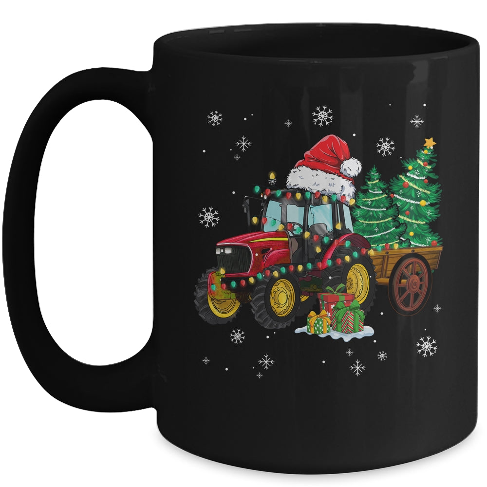 Christmas_Farm_Tractor_Christmas_Tree_Lights_Santa_Farmer_Mug_15oz_Mug_Black_front.jpg
