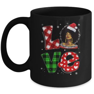 Christmas Santa Hat Black African Girl American Afro Melanin Mug