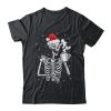 Coffee Drinking Skeleton Christmas Skull Santa Hat Xmas