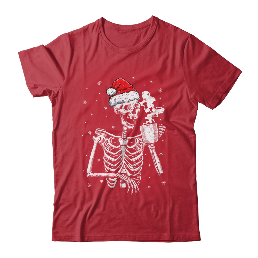 Coffee_Drinking_Skeleton_Christmas_Skull_Santa_Hat_Xmas_Classic_T-Shirt_Red.jpg