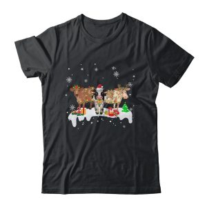 Cow Reindeer Santa Hat Christmas Light Funny Cows Lover Xmas