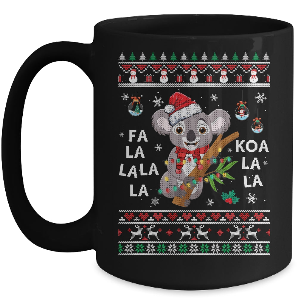 Fa_La_La_Koala_La_La_Cute_Koala_Bear_Santa_Christmas_Koala_Mug_15oz_Mug_Black_front.jpg