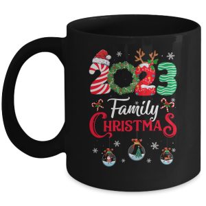 Family Christmas 2023 Merry Xmas Ball Light Garden Reindeer Mug