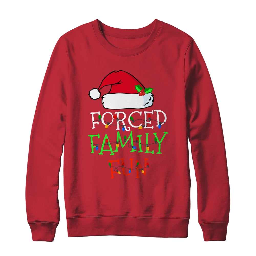 Forced_Family_Fun_Sarcastic_Christmas_Pajama_Family_Funny_Crewneck_Sweatshirt_Red.jpg