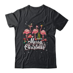 Funny Flamingo Lights Santa Hat Xmas Tree Christmas