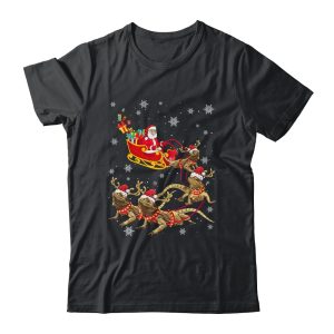 Funny Santa Riding Bearded Dragon Christmas For Reptile Love