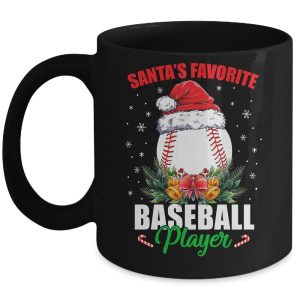 Funny Santas Favorite Baseball Player Christmas Baseball Mug