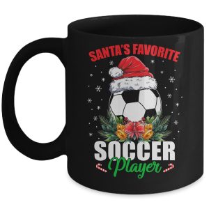 Funny Santas Favorite Soccer Player Christmas Football Mug