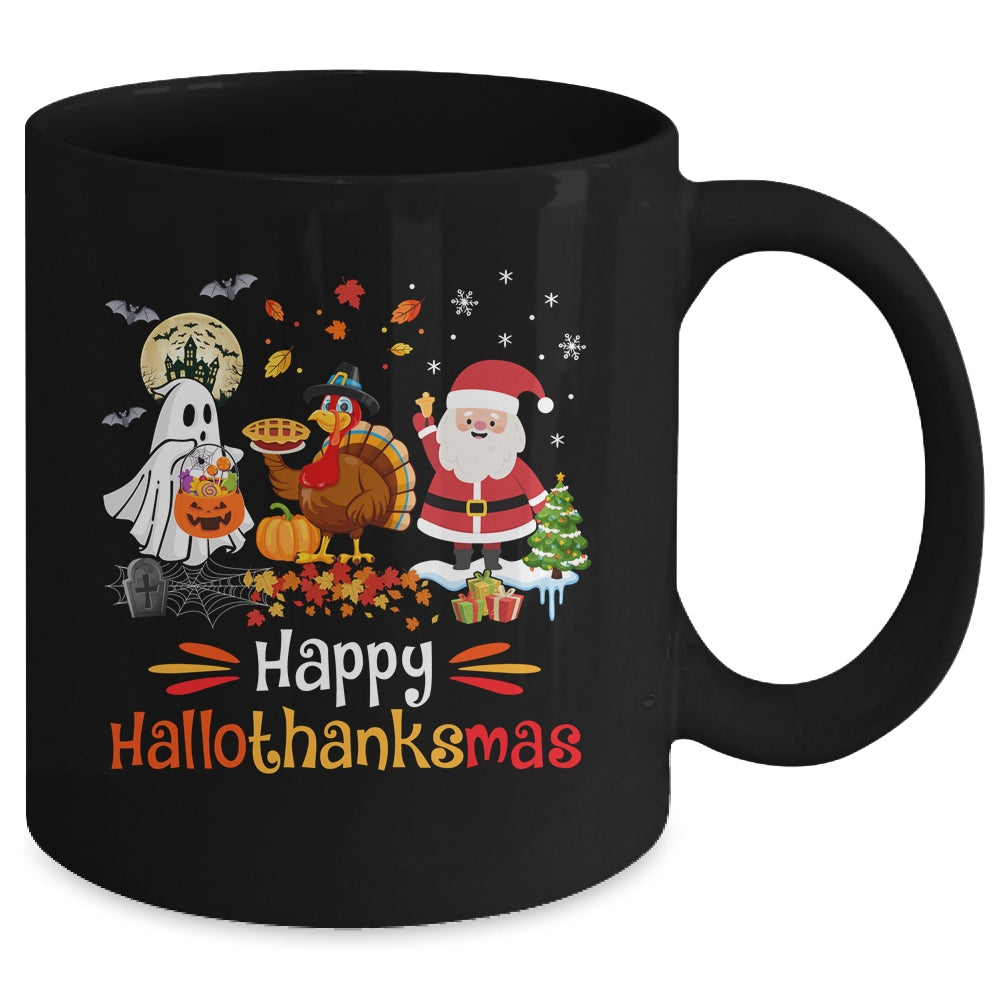 Happy_Hallothanksmas_Ghost_Turkey_Pumpkin_Christmas_Santa_Mug_11oz_Mug_Black_back.jpg