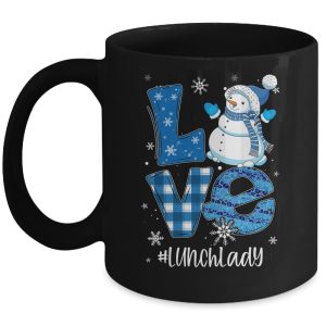 Lunch Lady Love Snowman Xmas Women Winter Season Christmas Mug