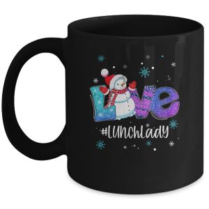 Lunch Lady School Love Snowman Winter Season Christmas Mug