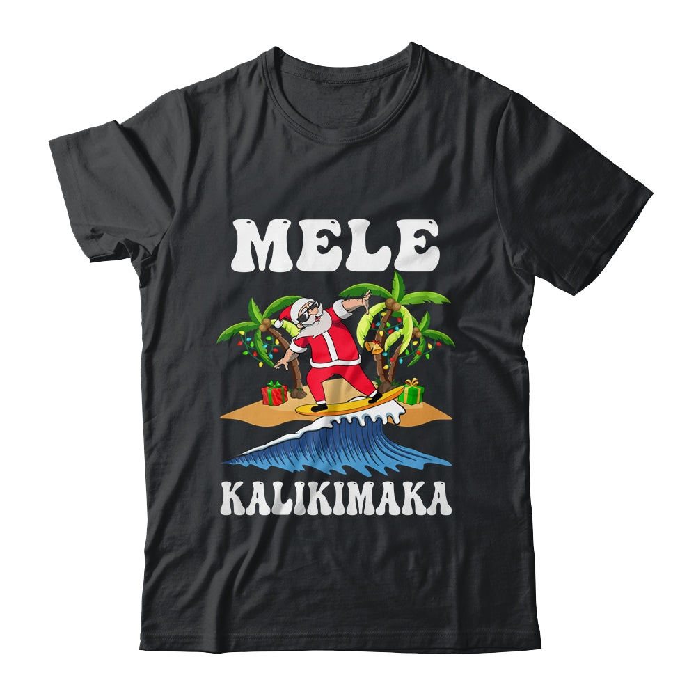 Mele_Kalikimaka_Hawaiian_Hawaii_Christmas_Santa_Surf_Surfing_Classic_T-Shirt_Black.jpg