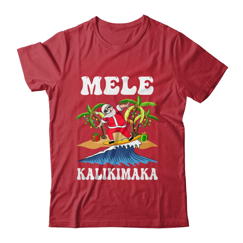 Mele_Kalikimaka_Hawaiian_Hawaii_Christmas_Santa_Surf_Surfing_Classic_T-Shirt_Red.jpg