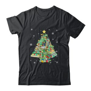 Merry Bookmas Books Pine Tree Funny Reading Lover Christmas