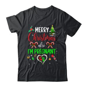Merry Christmas Also Im Pregnant Xmas Pregnancy Announcement