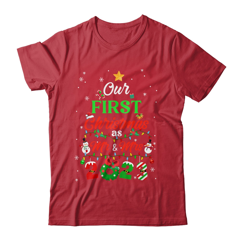 Our_First_Christmas_As_Mr_And_Mrs_2023_Couple_Wife_Husband_Classic_T-Shirt_Red.jpg