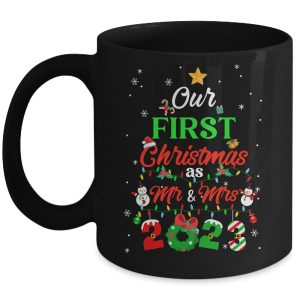 Our First Christmas As Mr And Mrs 2023 Couple Wife Husband Mug