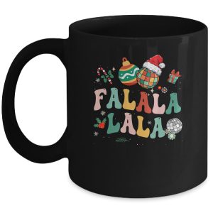 Retro Groovy Fa La La Christmas Cute Santa Hat Xmas Lights Mug