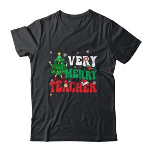 Retro Groovy Teacher Christmas Very Merry Teacher