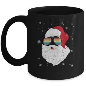 Santa Face Retro Sunglasses Christmas Xmas Men Women Mug