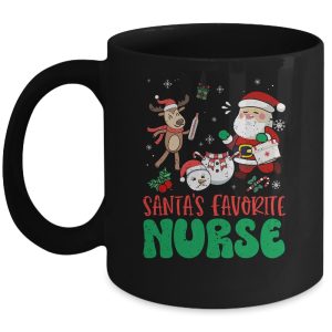 Santas Favorite Nurse Christmas Xmas Nursing For Women Mug