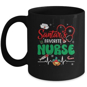 Santas Favorite Nurse Christmas Xmas Nursing Women Mug