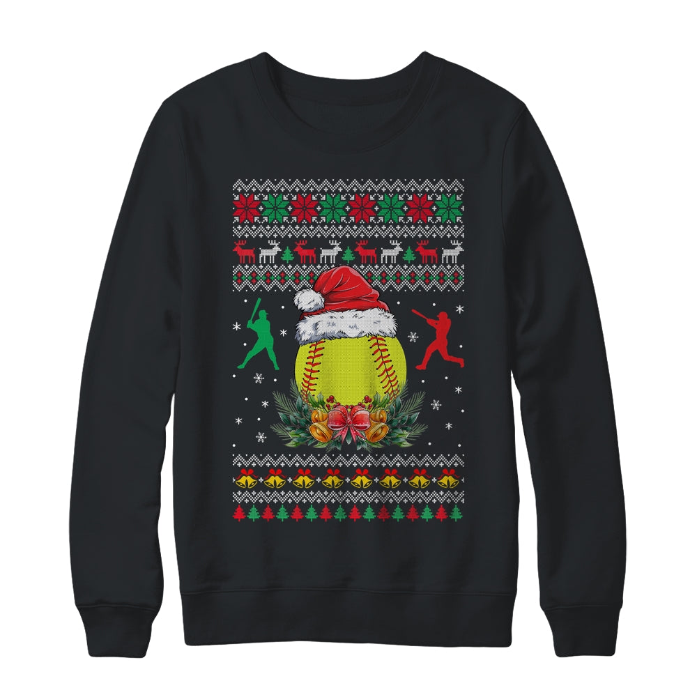 Softball_Christmas_Ugly_Funny_Santa_Sport_Men_Boy_Crewneck_Sweatshirt_Black.jpg