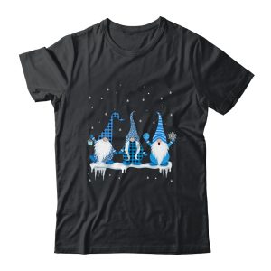 Three Christmas Gnomes Funny Humor Santa Blue Christmas