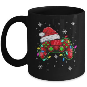 Video Game Controller Christmas Santa Hat Boys Gamer Mug