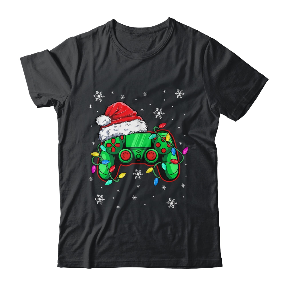 Video_Game_Controller_Christmas_Santa_Hat_Gamer_Boys_Classic_T-Shirt_Black.jpg