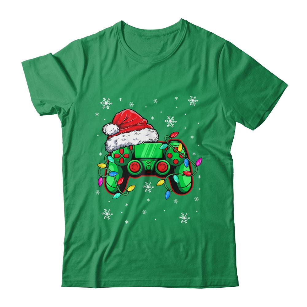 Video_Game_Controller_Christmas_Santa_Hat_Gamer_Boys_Classic_T-Shirt_Irish_Green.jpg