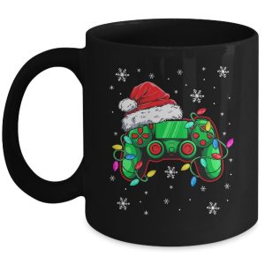 Video Game Controller Christmas Santa Hat Gamer Boys Mug