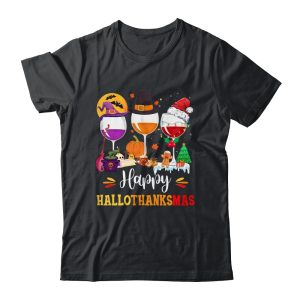 Wines Glass Thanksgiving Funny Happy Hallothanksmas